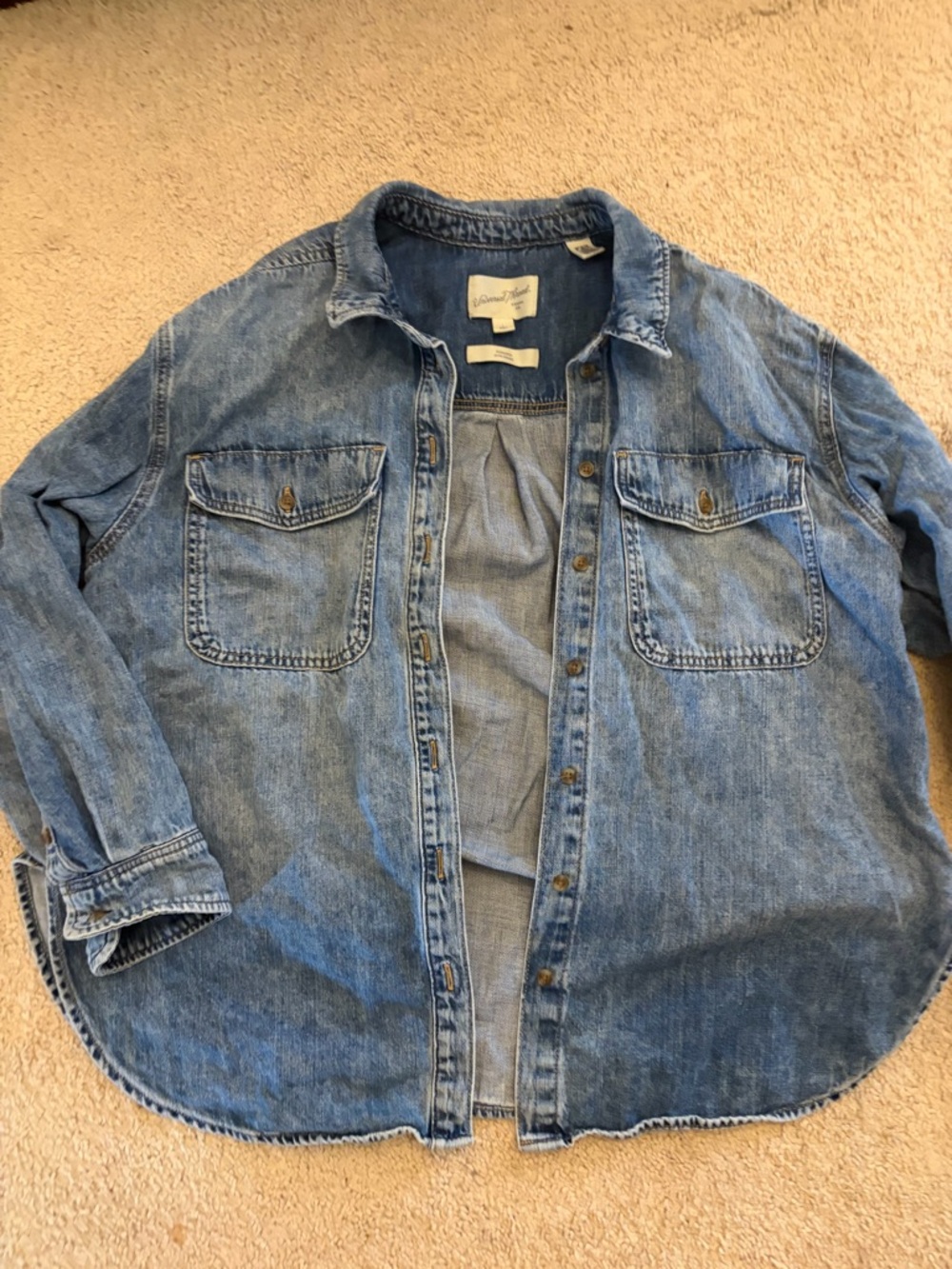 Universal Thread Light Blue Denim Button-Down Shirt
